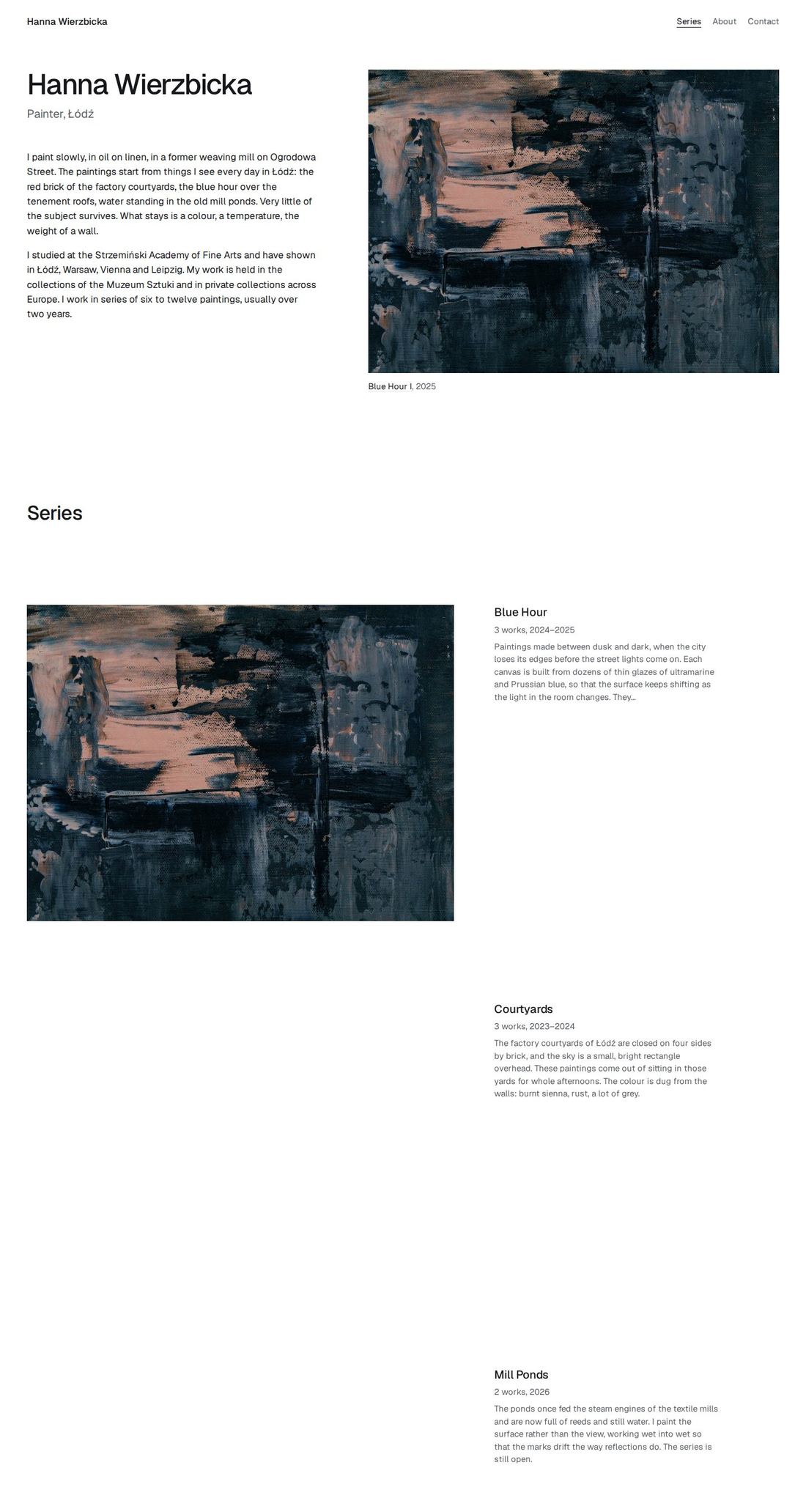 Caption theme with Hanna Wierzbicka’s portfolio
