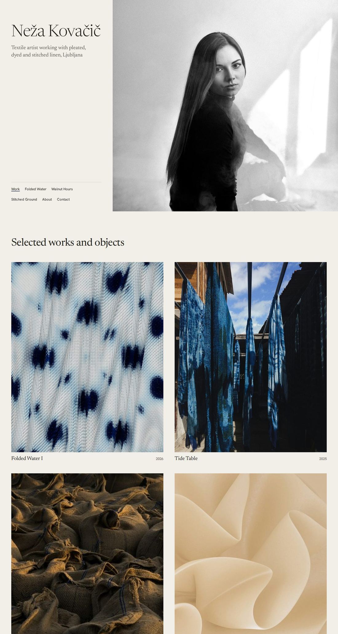 Portrait theme with Neža Kovačič’s portfolio