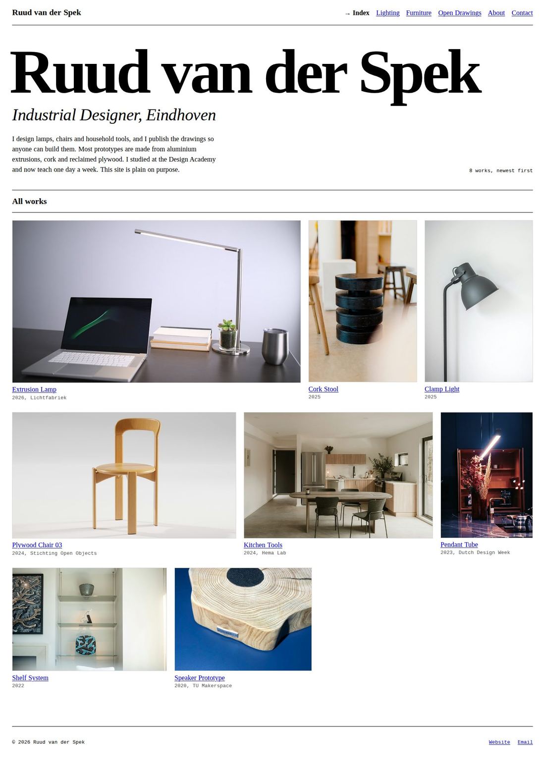 Static theme with Ruud van der Spek’s portfolio