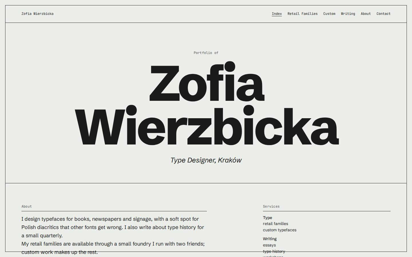 Specimen theme